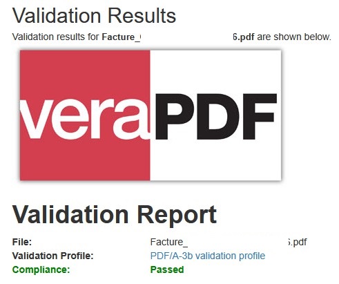 Validation veraPDF PDF/A-3